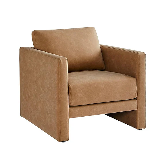 Comfort Pointe Tybee Honey Brown Faux Leather Arm Chair 8318-54