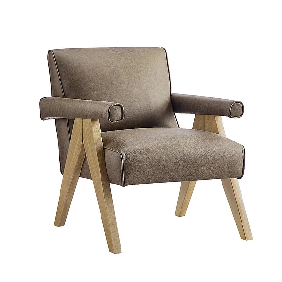 Comfort Pointe Navassa Modern Faux Leather Arm Chair - Espresso 8319-44