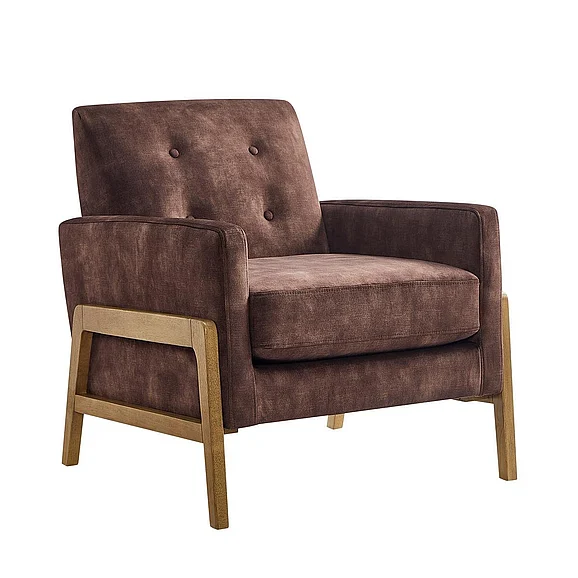Comfort Pointe Macon Wood Arm Tufted Back Accent Chair - Espresso 8320-44