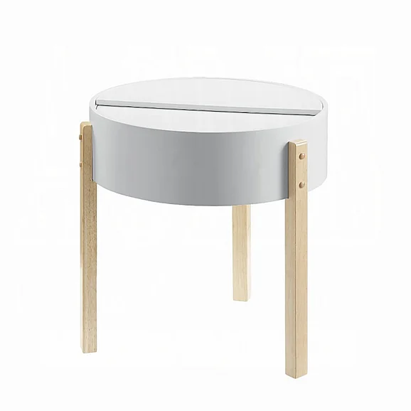 ACME Bodfish End Table in White and Natural 83217