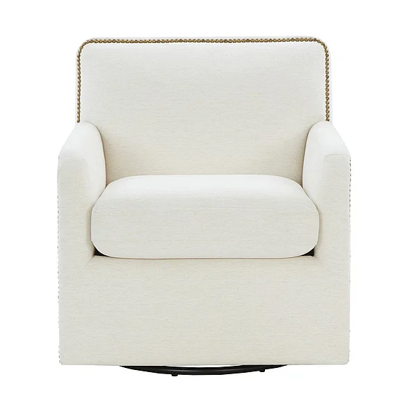 Comfort Pointe Tolland Swivel Accent Chair with Nailhead Trim - Cream 8322-07