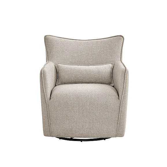 Comfort Pointe Alegre Swivel Accent Chair with Matching Lumbar Pillow - 360° Swivel Base - Sea Oat 8324-09