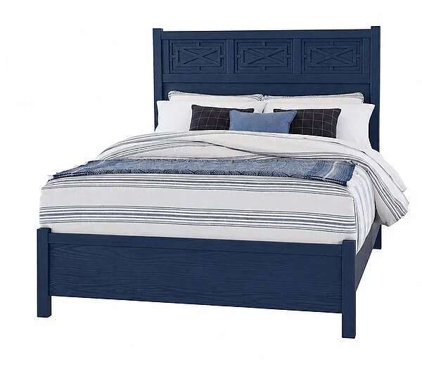 Vaughan-Bassett Queen Fretwork Bed in Luxe Blue Oak 833-557-755-922
