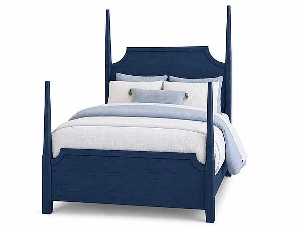 Vaughan-Bassett Full Pencil Poster Bed in Luxe Blue Oak 833-552-255-911