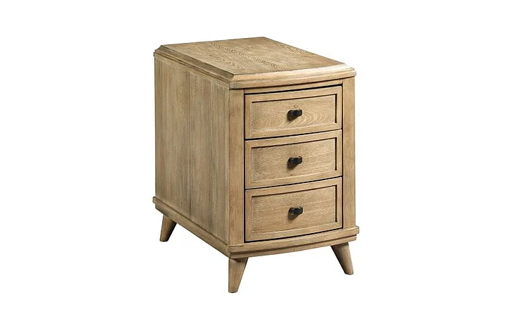 Hammary Oblique Charging Chairside Table in Wirebrushed Natural 834-916