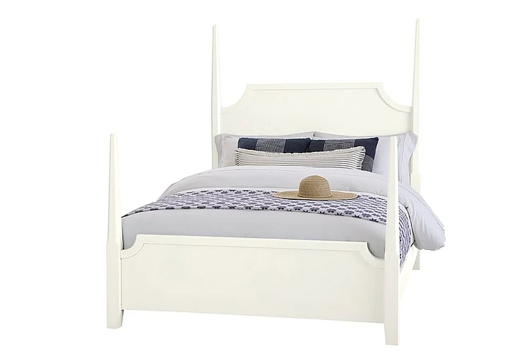 Vaughan Bassett Tide & Timber Cal King Pencil Poster Bed in White Maple 834-668-866-944-MS1