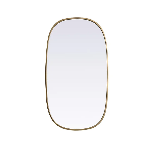 Elegant Metal Frame Oval Mirror 20X36 In. in Brass MR2B2036BRS