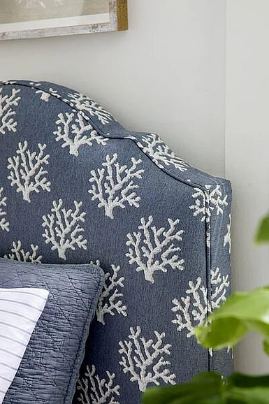 Vaughan-Bassett Twin Upholstered Headboard in Blue Coral 831-331C (Headboard Only)