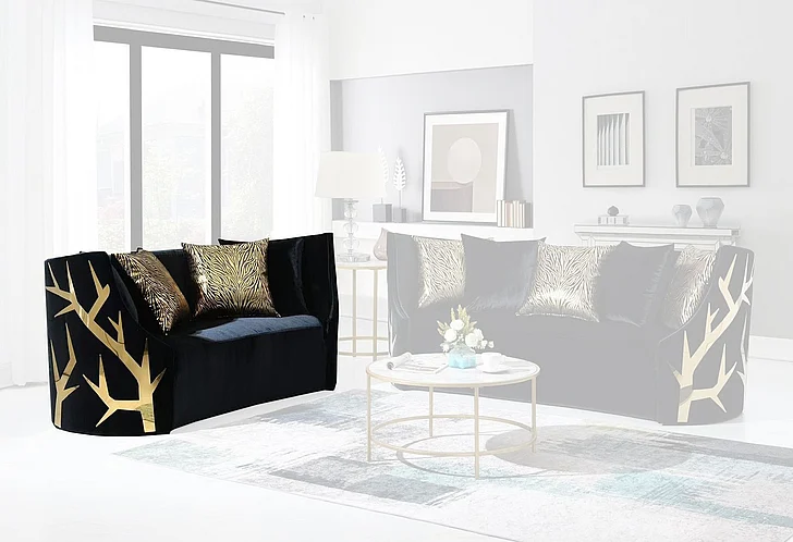 Massa Gallery Kaiser Love Seat in Black L835-2