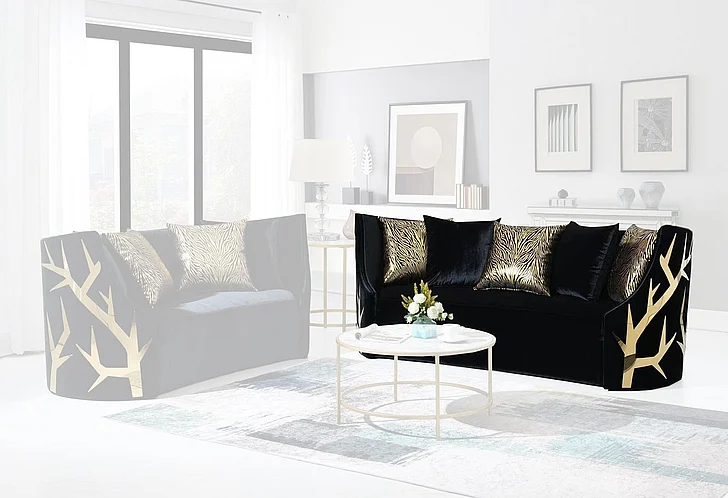 Massa Gallery Kaiser Sofa in Black L835-3