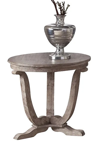 Liberty Furniture Greystone Mill End Table in Stone White 154-OT1020