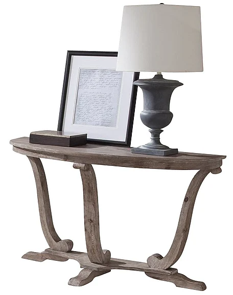 Liberty Furniture Greystone Mill Sofa Table in Stone White 154-OT1030