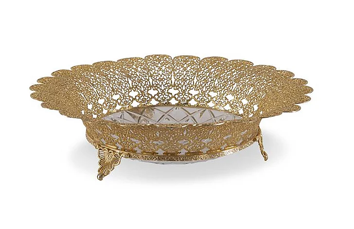 Maitland-Smith Crystal Coral Bowl in Gold 8355-21 CLOSEOUT