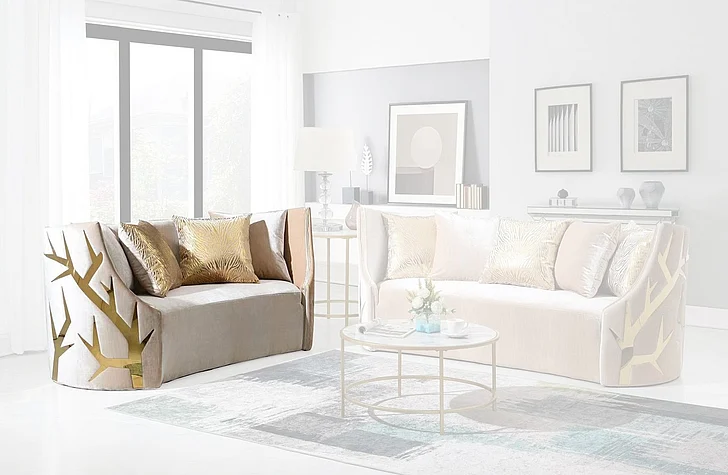 Massa Gallery Kaiser Love Seat in Cream L836-2
