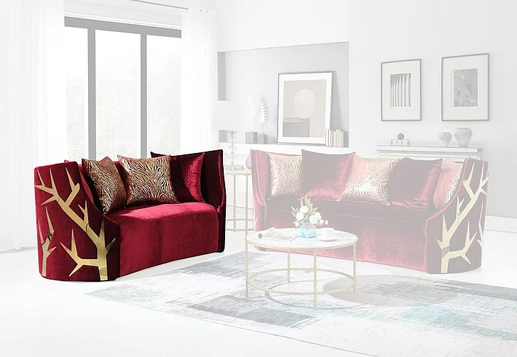 Massa Gallery Kaiser Love Seat in Red L837-2