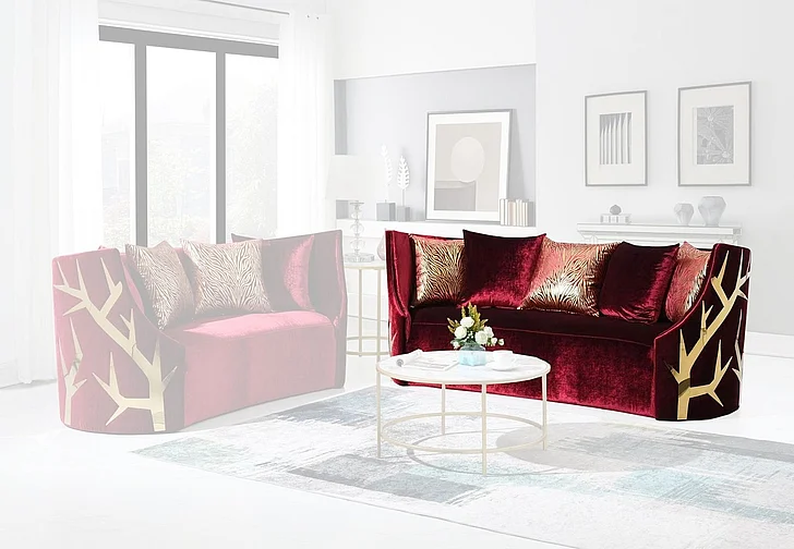 Massa Gallery Kaiser Sofa in Red L837-3