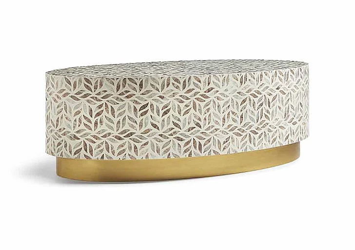 Maitland-Smith Toranto Stone Cocktail Table in Gold 8374-33