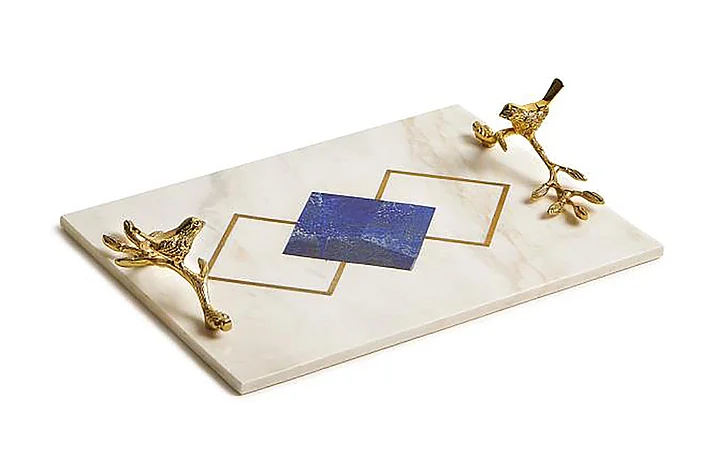 Maitland-Smith Lapis Sparrow Tray in White 8380-25B CLOSEOUT