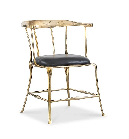 Maitland-Smith Bijou Accent Chair in Black/Brass 8380-43