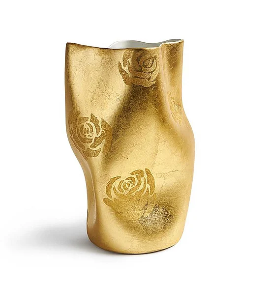 Maitland-Smith Gold Roses Vase in Gold 8386-21