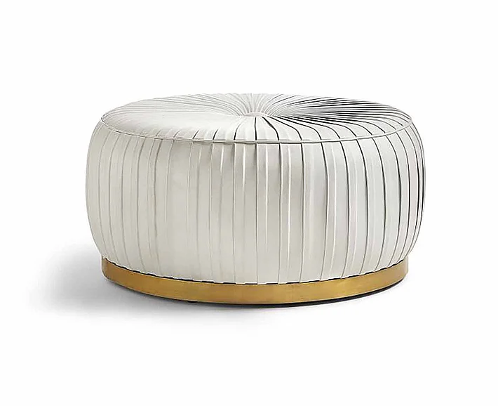 Maitland-Smith Elizabeth Ottoman in White 8396-43 CLOSEOUT