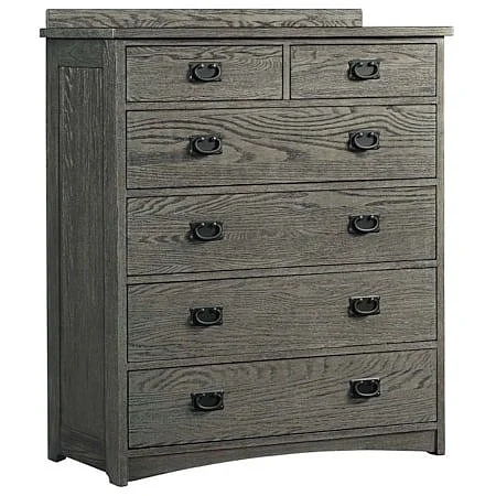Intercon Furniture Oak Park 5 Drawer Media Chest in Pewter OP-BR-5806MC-TAU-C