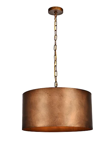 Elegant Miro Collection Pendant D20 H11.75 LT:3 Manual Brass Finish LD6015D20BR