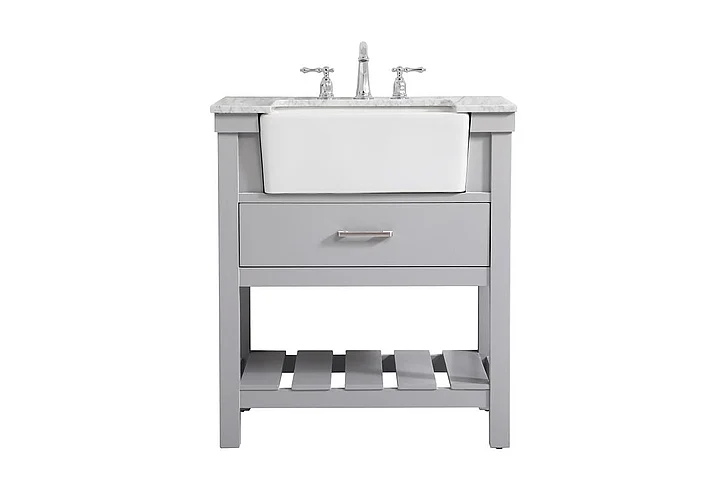 Elegant 30 In. Single Bathroom Vanity in Grey VF60130GR