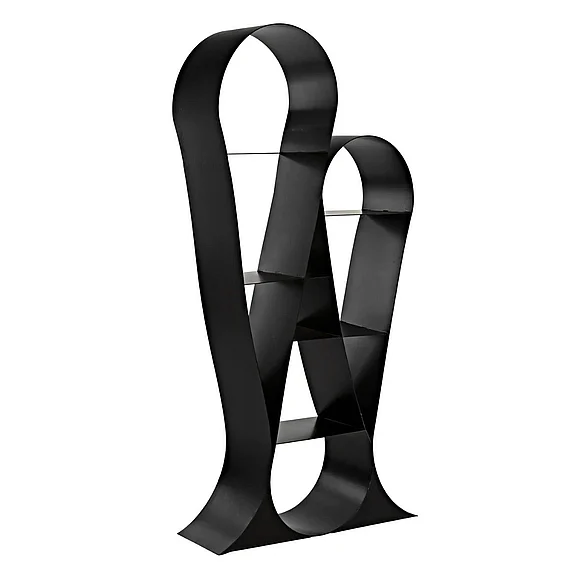 Noir Furniture Zaha Bookcase in Black Metal GBCS233MTB CLOSEOUT