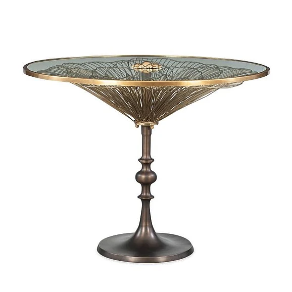 Maitland-Smith Lily Wire Table in Brass/Glass 8400-30