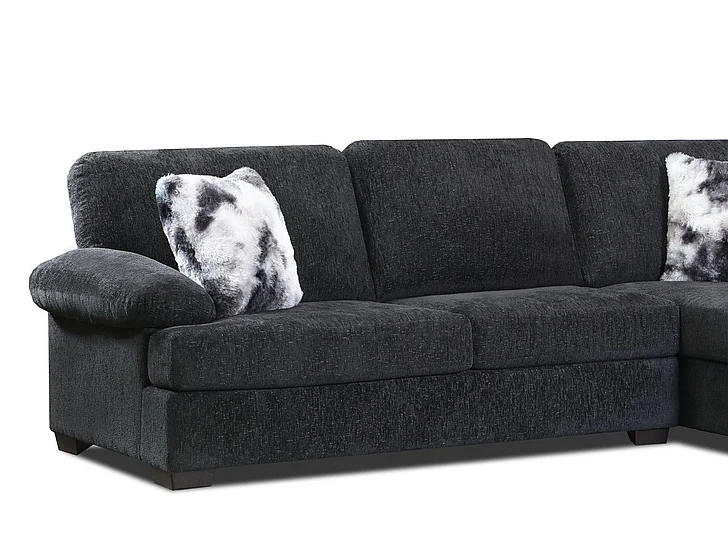 Peak Living 8400 LSF Sofa with Table in Adore Ebony 84021-4911 CUSTOM ITEM