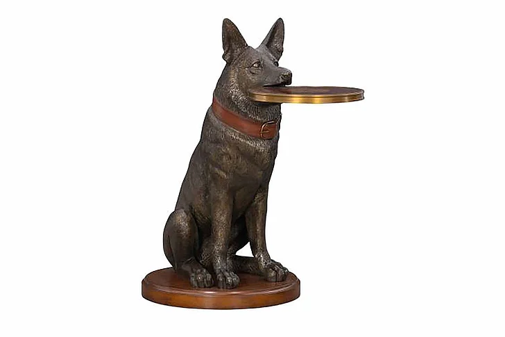 Maitland-Smith German Shepherd Accent Table in Brown 8401-30