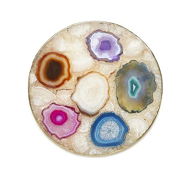 Maitland-Smith Agate Trivets with Gold Trim 8410-12