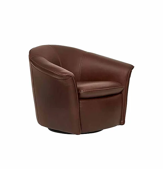Maitland-Smith Scoop Swivel Chair in Brown 8411-43 CLOSEOUT