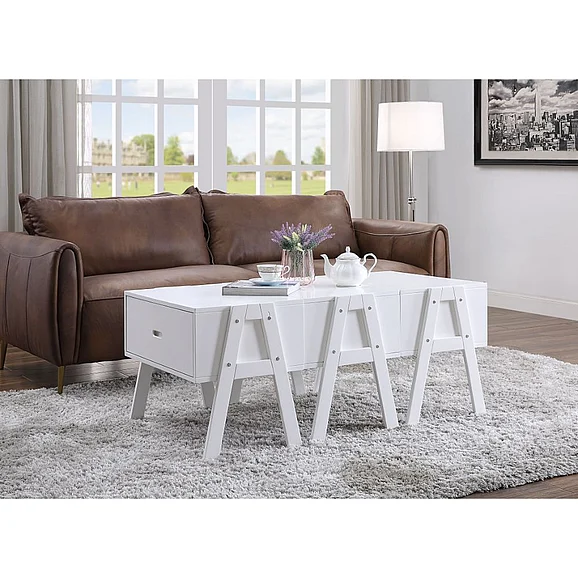 ACME Lonny Convertible Coffee Table in White Finish 84155