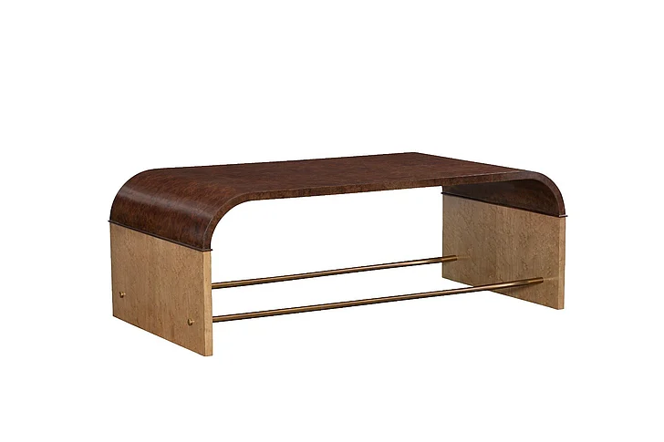 Maitland-Smith Jaguar Cocktail Table in Two Tone Walnut 8416-33