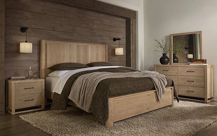 Vaughan-Bassett Lodge & Loft 2pc Radius Poster Bedroom Set in Blond Oak 842