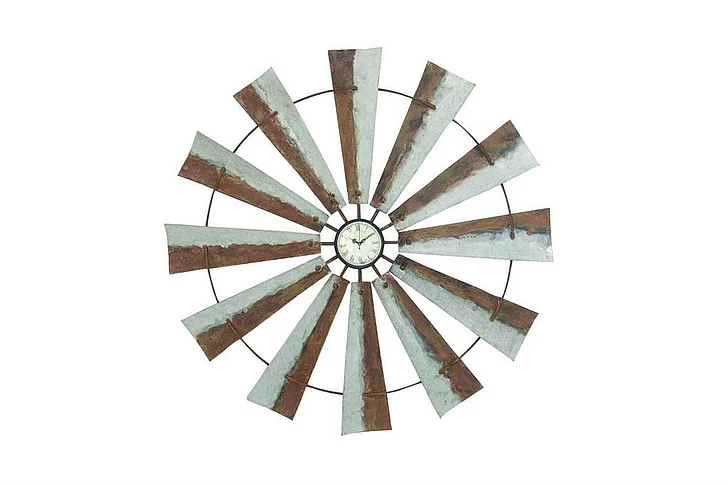 UMA Grey Iron Farmhouse Wall Clock, 39" x 39" x 2" | 84204 CLOSEOUT