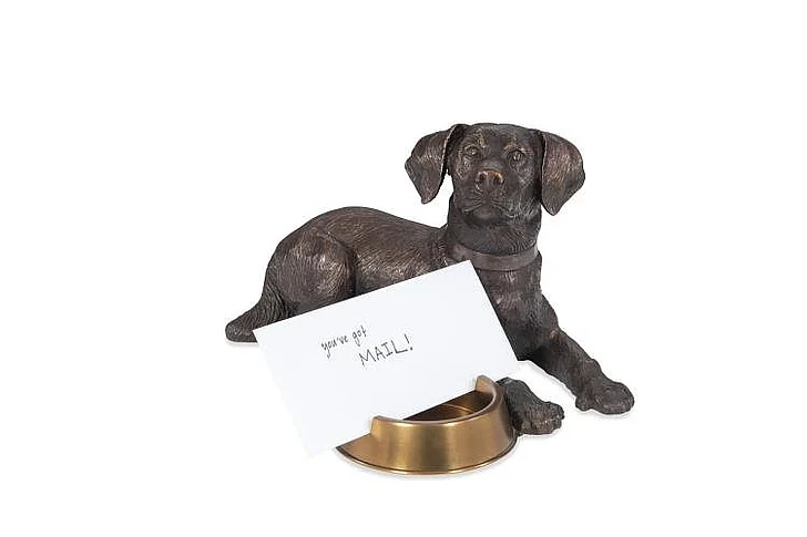 Maitland-Smith Labrador Card Holder in Dark Bronze 8423-10
