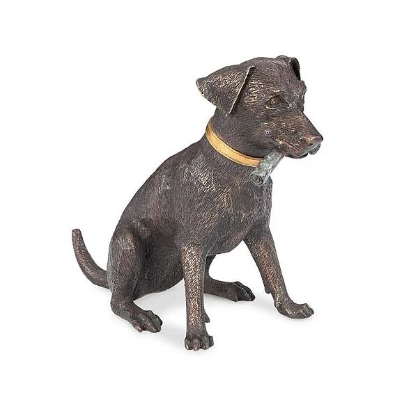 Maitland-Smith Labrador Smoking a Cigar in Dark Bronze 8424-10