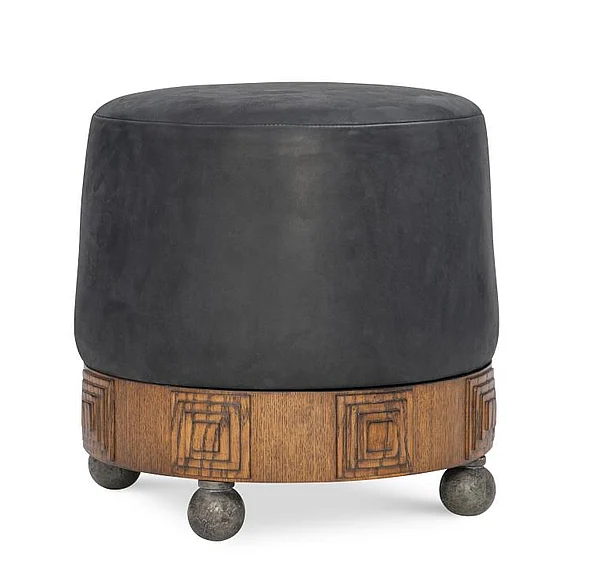 Maitland Smith Bongo Ottoman in Black 8431-43