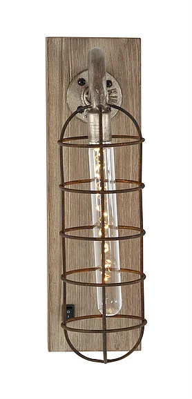 UMA Brown Metal Geometric Battery Operated Room Accent Lamp with Included Fixed LED Light, 4" x 10" x 15" | 84328 CLOSEOUT