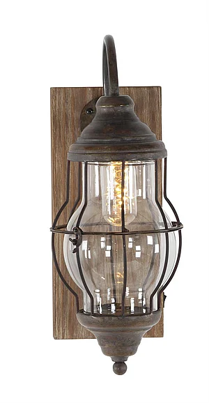 UMA Brown Metal Battery Operated Room Accent Lamp with Included Fixed LED Light, 5 x 11 x 17 | 84329