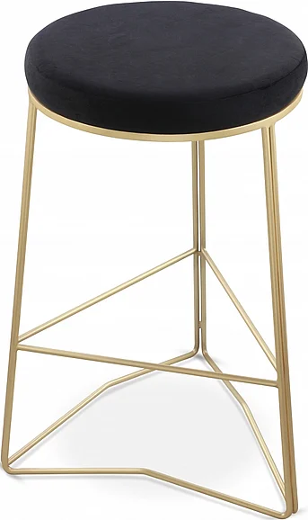 Meridian Tres Velvet Counter Stool in Black Velvet 942Black-C