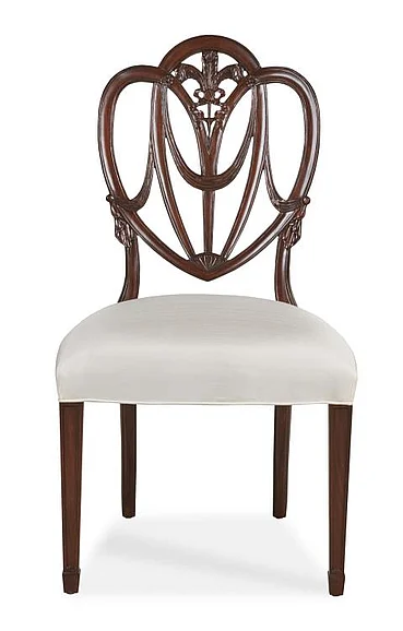Maitland-Smith Heart Side Chair Pearl in Mahogany 8436-40