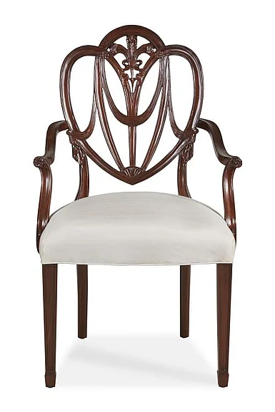 Maitland-Smith Heart Arm Chair Pearl in Mahogany 8436-41