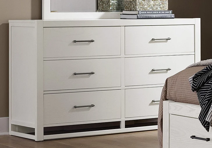 Vaughan-Bassett Lodge & Loft 6 Drawer Dresser in Soft White 844-002