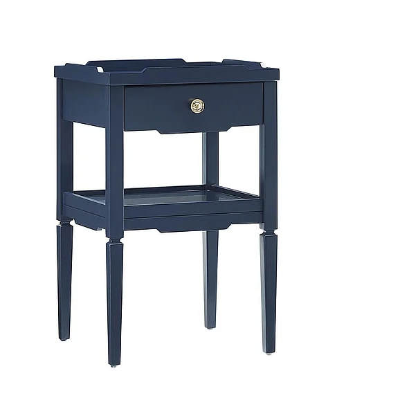 Comfort Pointe Finchley Midnight Blue 1-Drawer Nightstand 844-10-14