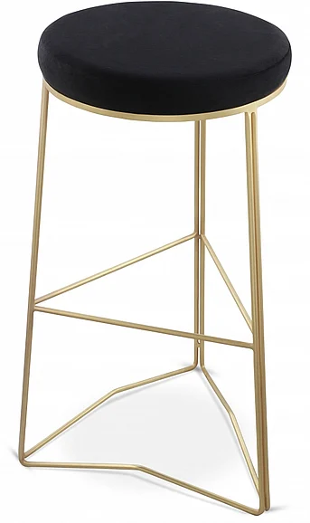 Meridian Tres Velvet Bar Stool in Black Velvet 943Black-C