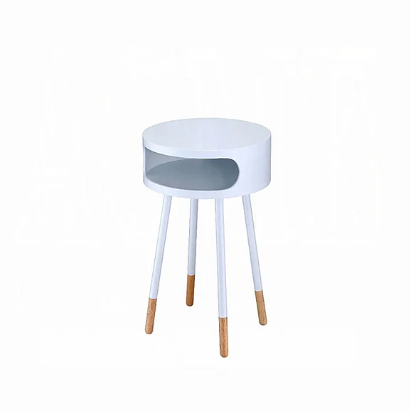 ACME Sonria Accent Table in White and Natural 84445